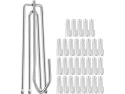 Ganchos metálicos de acero inoxidable duraderos con 4 puntas para cortinas plisadas, sin rebabas, ideales para baños y vayotoy.