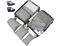 Cubos Organizadores Plegables De Viaje De 7 Piezas Para Maletas, Ropa, Zapatos Y Accesorios.