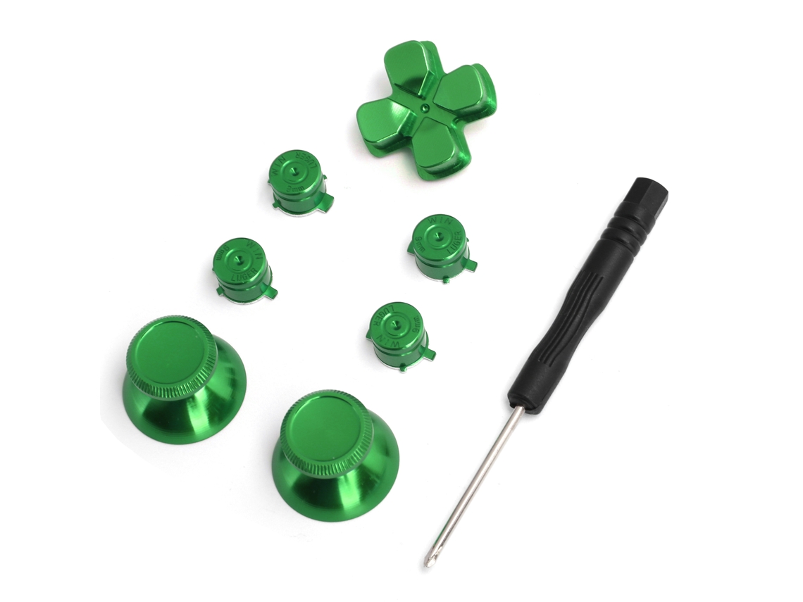 Juego De Botones Y Joystick De Aluminio Para Mando De Ps4 - Piezas De Repuesto - Verde
