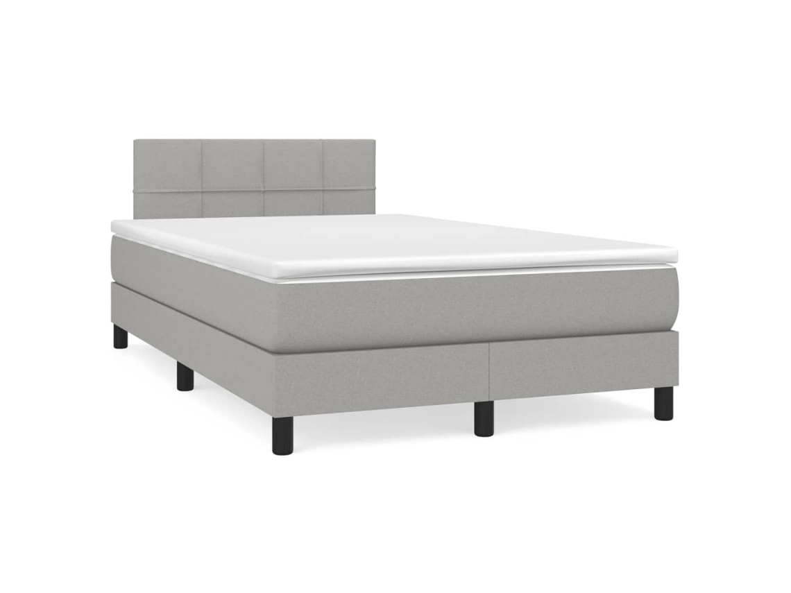 Maison Exclusive - Cama Box Spring Con Colchón Tela Gris Claro 120x200 Cm