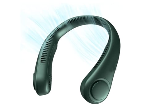 Ventilador de Cuello Portátil Ventilador Sin Aspas Recargable Manos Libres 3 Velocidades-Verde BISBISOUS