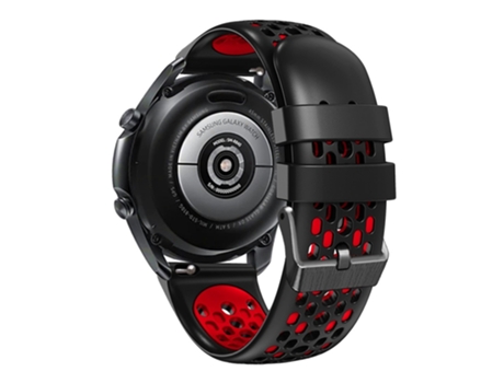 Correa de Silicona 22mm dos colores con cinco filas de orificios para Samsung Galaxy Watch 3 45mm/Huawei Watch GT3 Pro 46mm - negro/rojo