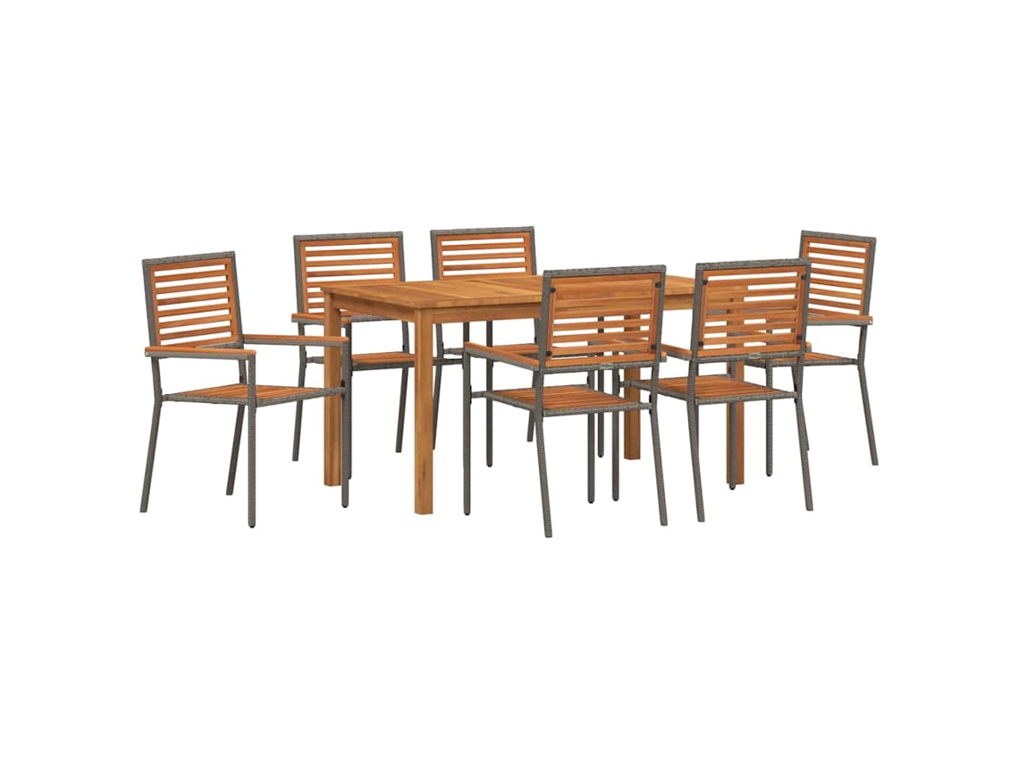 Maison Exclusive - Conjunto De Comedor De Jardín 7 Pcs Gris