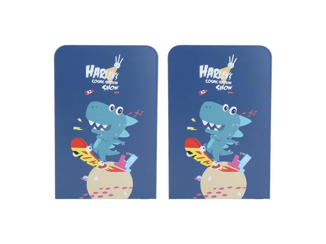 2 Piezas Porta Libros Creativos De Personalidad Con Gran Capacidad Estante De Mesa Para Libros De Metal Azul