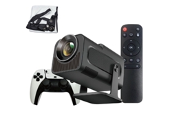 Miniproyector portátil Szsmart Hcs350m con pantalla 4:3 de 60'', Android 11, 2 GB + 8 GB de RAM, Wi-Fi 6, compatibilidad con 4K 240p ANSI, incluye 2 gamepads y 36 000 juegos retro.