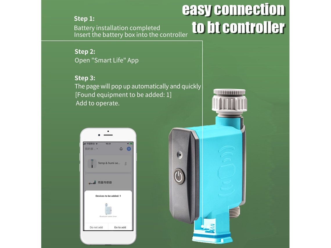 Controlador De Riego Inteligente Con Temporizador Para Jardín, Controlable Mediante Bluetooth Para Smartphone, Resistente Al Agua, Incluye Puerta De Enlace.