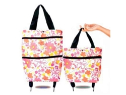 Cómodo carrito de supermercado con ruedas y bolsa térmica, bolsa de compras impermeable más grande GOKOCO