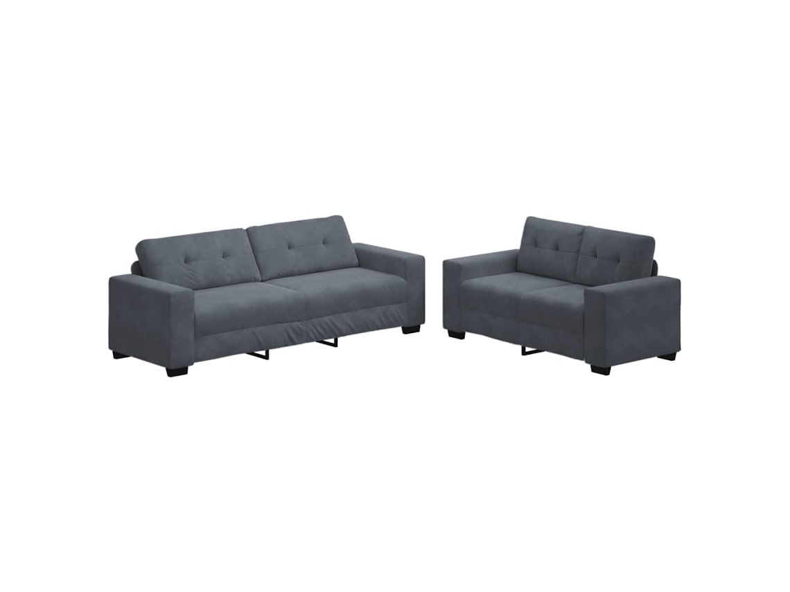 Maison Exclusive - Conjunto De Sofá De 2 Piezas Con Cojines, Terciopelo Gris Oscuro