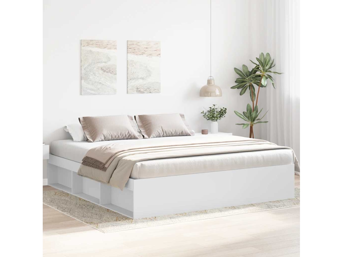 Estructura De Cama Doble Sin Colchón Blanco 180x200 Cm