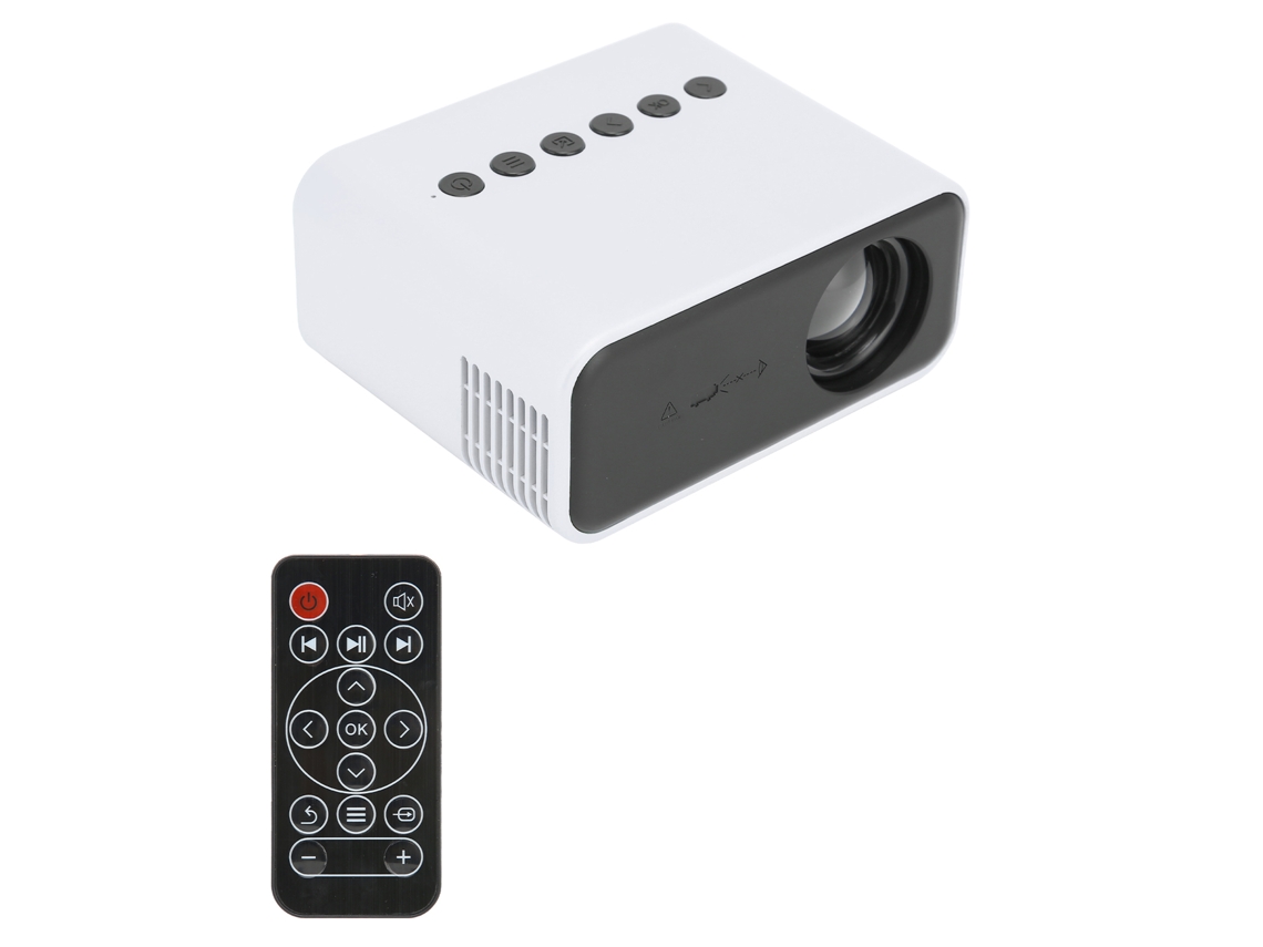 Projetor Mini Portátil Teatro Em Casa Projetor De Celular Projeção De Tela 100‑240v Branco Plugue Eu