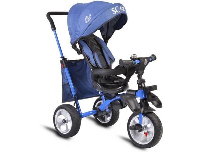 Triciclo BYOX Plegable, Reclinable Y Roativo Scar Azul