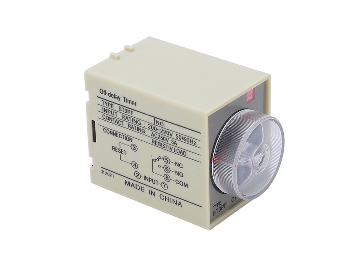 2026-relé De Retardo Apagado Con Control Knob Temporizador Preciso Ac200-220v St3pf