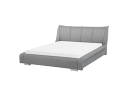 Cama con somier BELIANI Nantes de Poliéster Gris 188x237x97