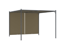 Pérgola De Jardín Con Tejado Retráctil Gris Taupe 3x3m 180 G/m²