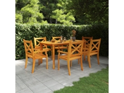Mesa de jardín LOVELY HOME para cenar en madera de acacia maciza (160 x 90 x 75 cm)