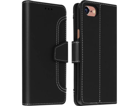Funda iPhone 6, 6S, 7, 8, SE 2020 AVIZAR Libro Monedero Negro
