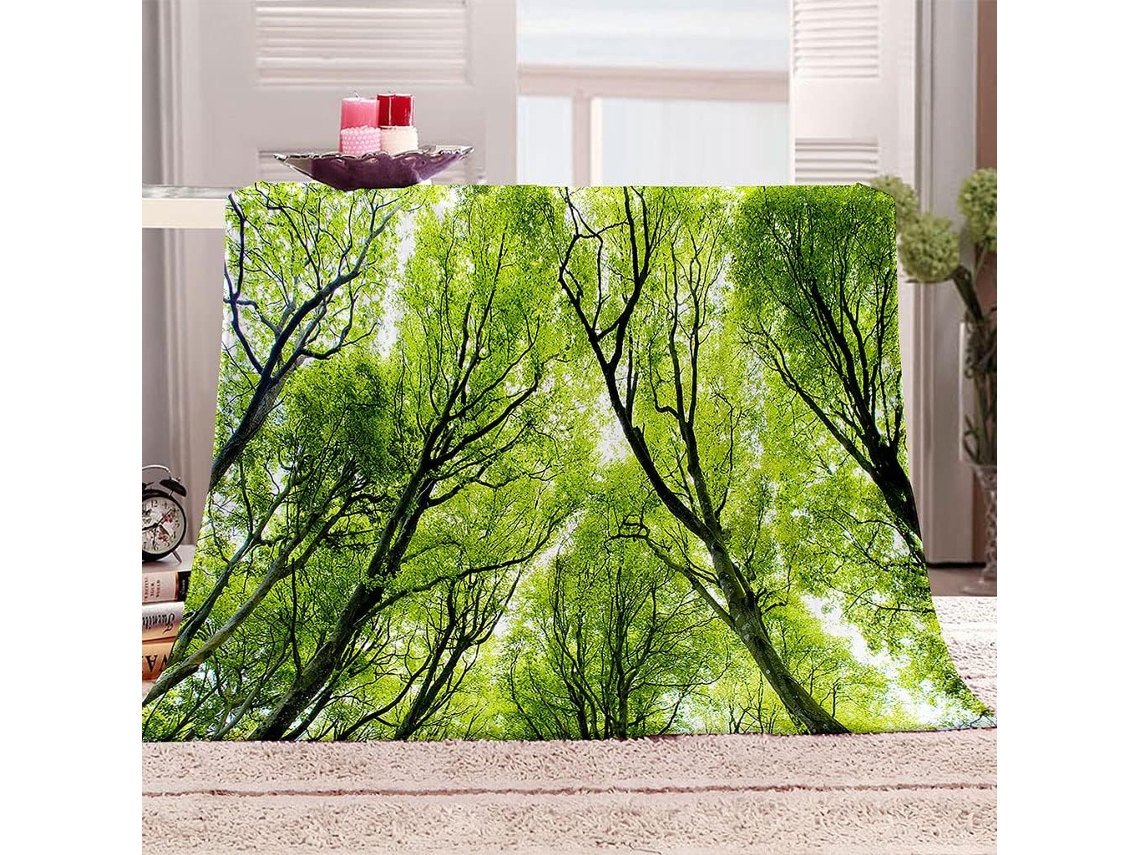 Manta de microfibra con estampado de paisaje de 70x100 cm.