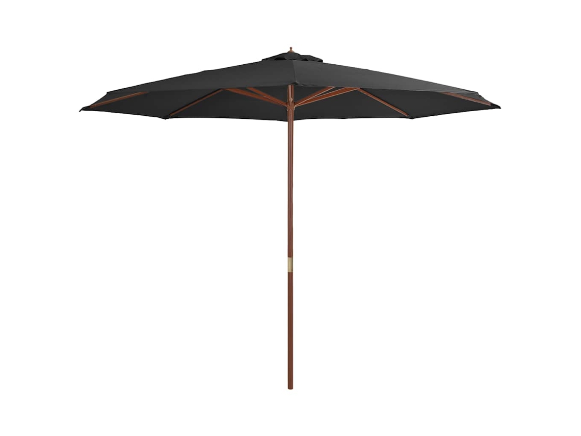 Sombrilla de exterior con mástil de madera 350 cm Antracita MAISON EXCLUSIVE