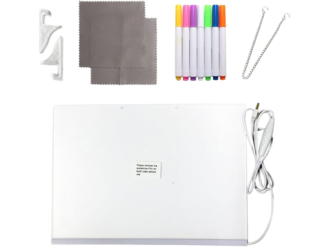 Pizarra LED, pizarra acrílica borrable con luz, herramienta de dibujo acrílico con Gokoco