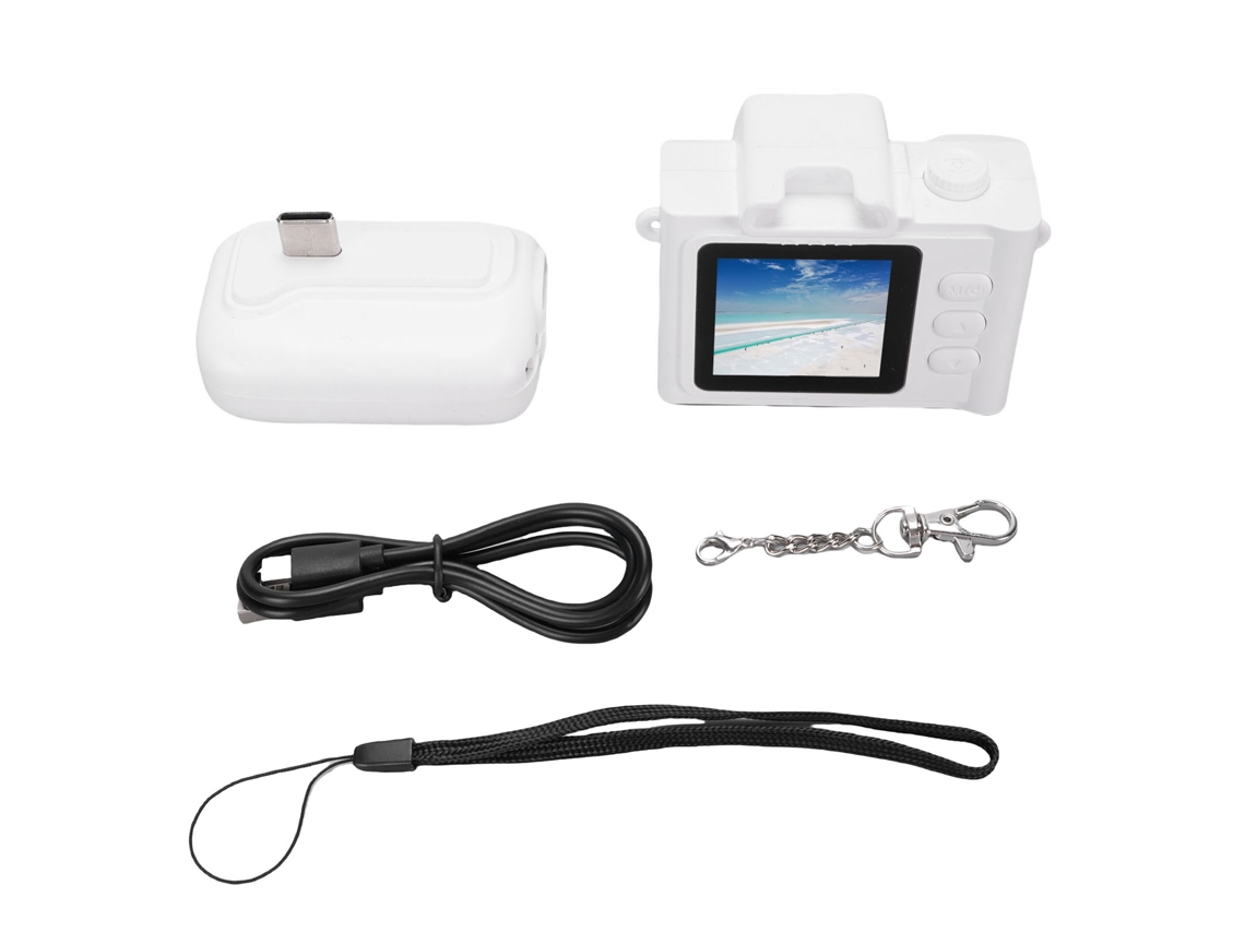 Llavero pequeño y compacto para cámara digital, ideal para compras online.