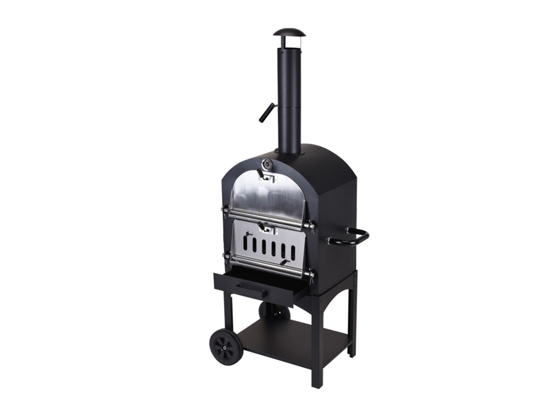 Horno de pizza de carbón Wellhome con piedra para barbacoa