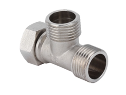 Conector en T roscado macho/hembra G1/2 de acero inoxidable para tubería de agua