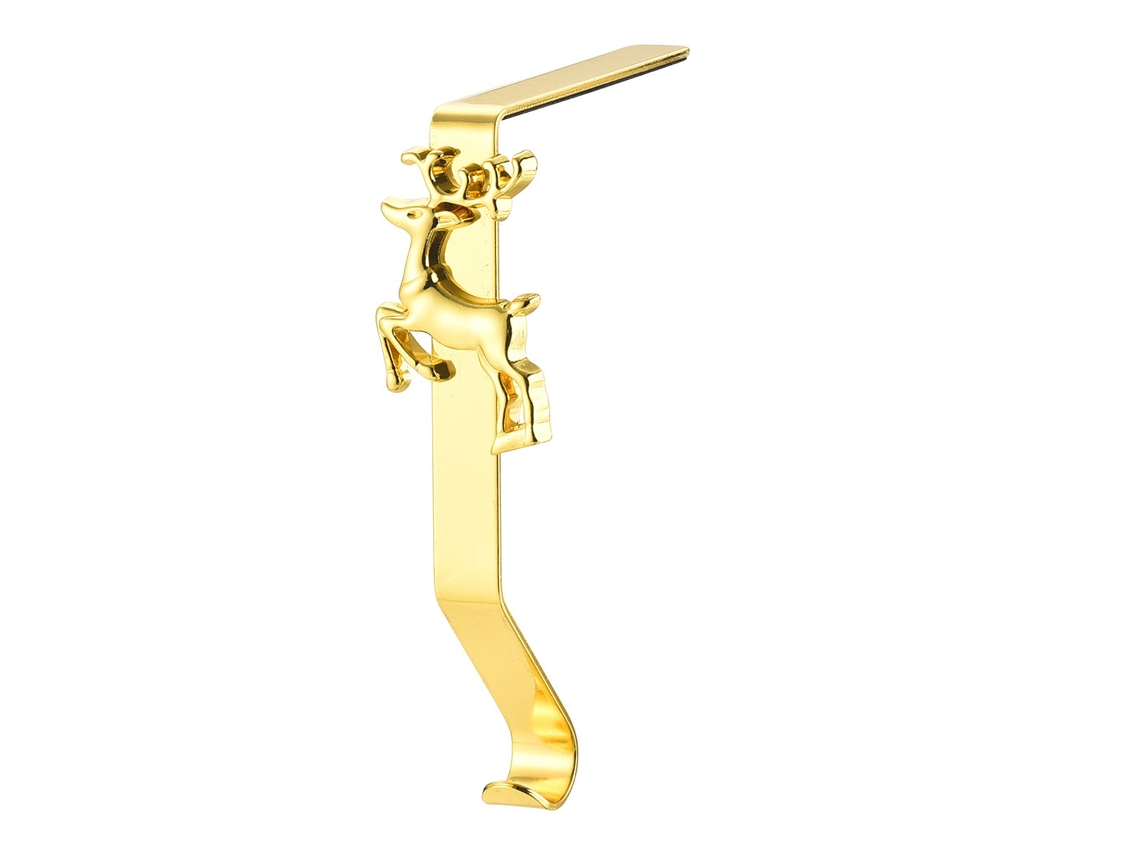 Soporte metálico para medias navideñas, accesorio brillante para chimenea TRUYUETY