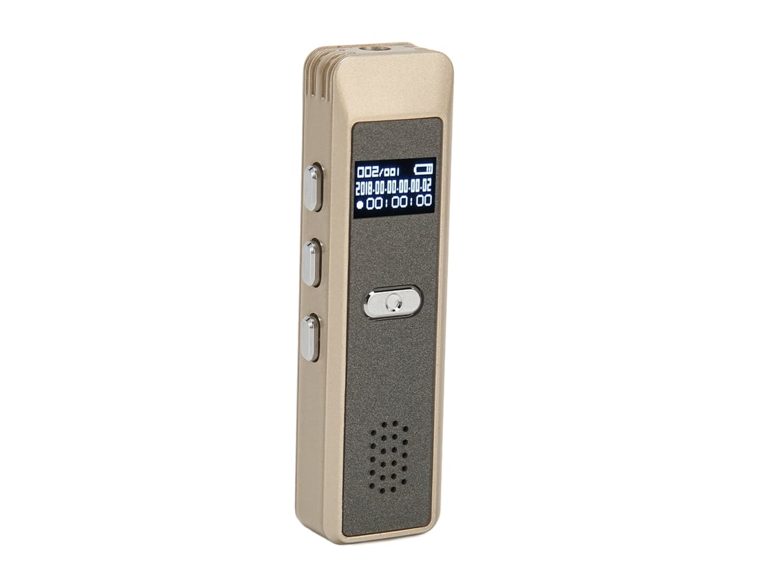 Grabadora De Voz Inteligente Con Ia Activada Por Voz, Reproductor Mp3 Hd Con Reducción De Ruido, Mini, Gris Con Cubierta Dorada, 8 Gb
