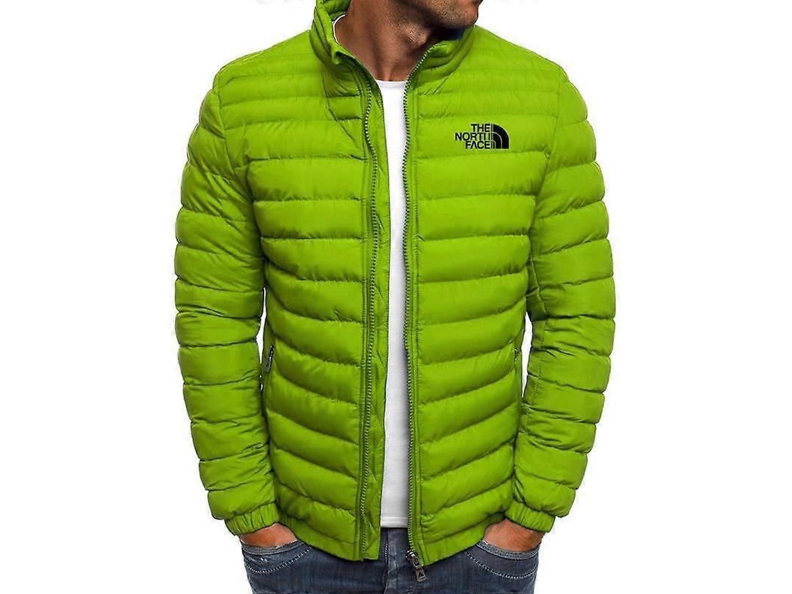 Chaqueta Hombre Invierno Algodón Caliente Suave Casual Talla 3xl Verde Cremallera Manga Regular