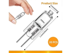 Rebe-20 Bombillas Halógenas G4, 20w 12v, Lámparas Claras De 2 Pines, Para Cocina, Iluminación De Interiores Y Fixtures De Techo