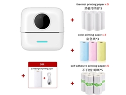 Impresora Térmica Portátil Mini Impresora Sin Tinta Con 14 Rollos De Papel De Impresión, Color Blanco GERTIZ