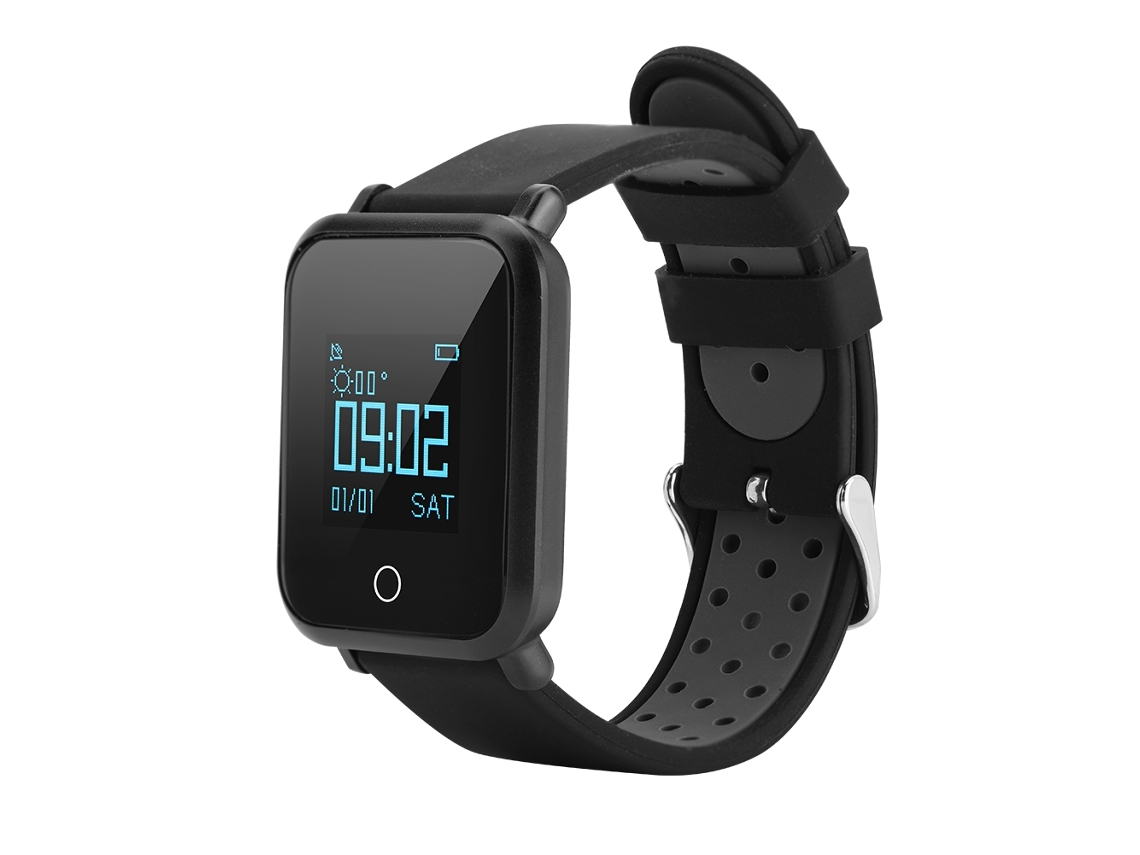 Reloj inteligente SN60 resistente al agua, reloj inteligente de fitness negro y gris EOOCOO (monitorización de frecuencia cardíaca resistente al agua)