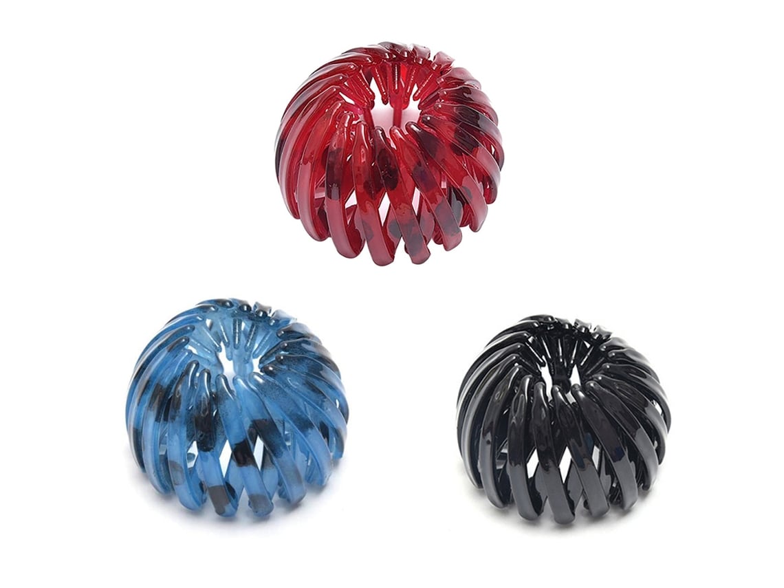 Pinzas De Pelo En Forma De Nido De Pájaro, 3 Piezas, Azul Claro, Negro, Rojo, Para Mujeres Y Niñas