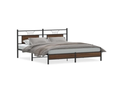 Maison Exclusive - Estructura De Cama Sin Colchón Madera Marrón Roble 160x200 Cm