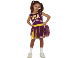 Disfraz de Niña DISFRAZZES Animadora Morado Y Amarillo (Talla: 3 a 4 años)