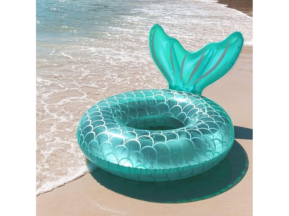 Anillo Inflable Con Forma De Raya Y Cola De Pez, Azul, Para Lago, Tamaño Adulto, Para Piscina, 110 Cm
