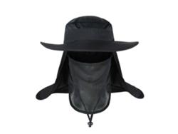 Sombrero De Sol Impermeable De Nailon Para Hombre Con Velo Desmontable Para Pesca, Acampada Y Protección Uv.