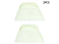 2 Fundas De Malla Plegables Para Alimentos, A Prueba De Insectos, Para Mesa De Picnic Y Barbacoa, 43x43cm, Color Verde.