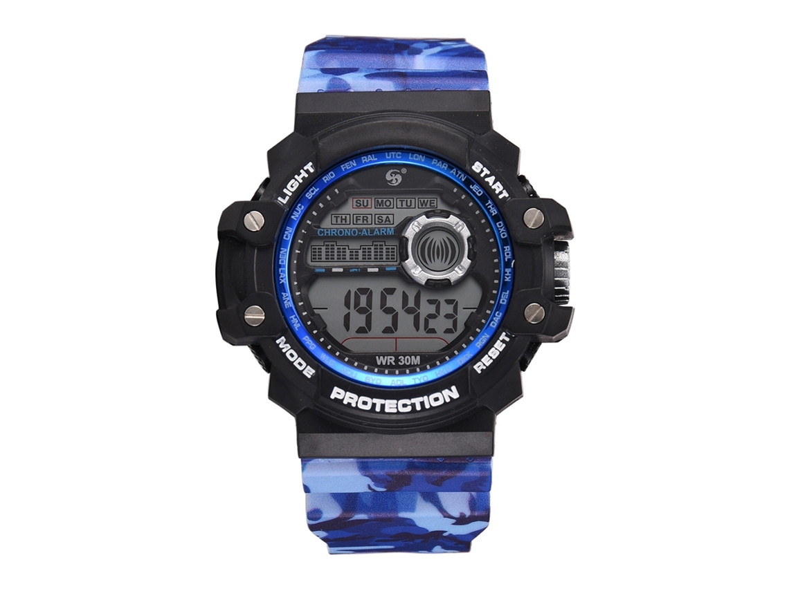 Reloj Digital Informal Para Hombre, Estilo Estudiantil, Correa De Silicona, Resistente Al Agua, Azul.