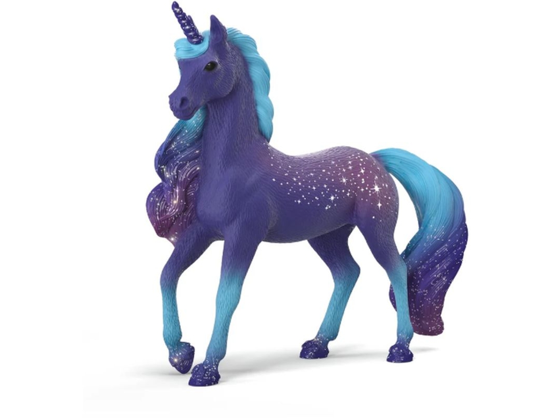 Figura de semental unicornio Schleich Galactica, morado y azul claro 70841