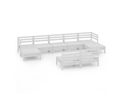 Maison Exclusive - Juego De Muebles De Jardín 9 Pzas Madera Maciza De Pino Blanco