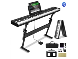 Piano Digital Plegable Con 88 Teclas, Bluetooth, Midi Y Soporte Ajustable Tekmaquinas