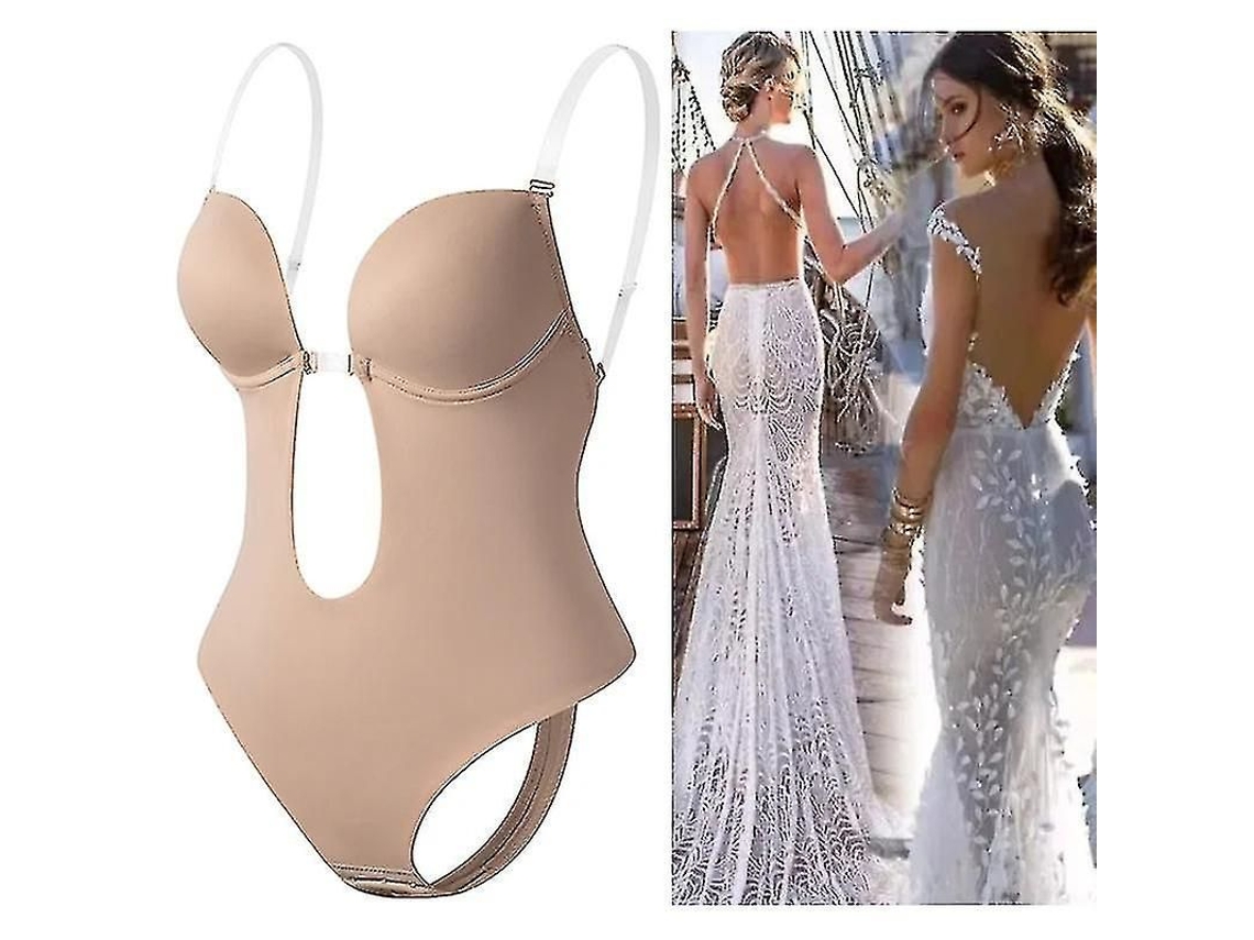2026-sujetador Moldeador Sin Espalda Para Mujer Con Escote V Profundo Traje Interior Sin Costuras Invisible Para Boda Fiesta