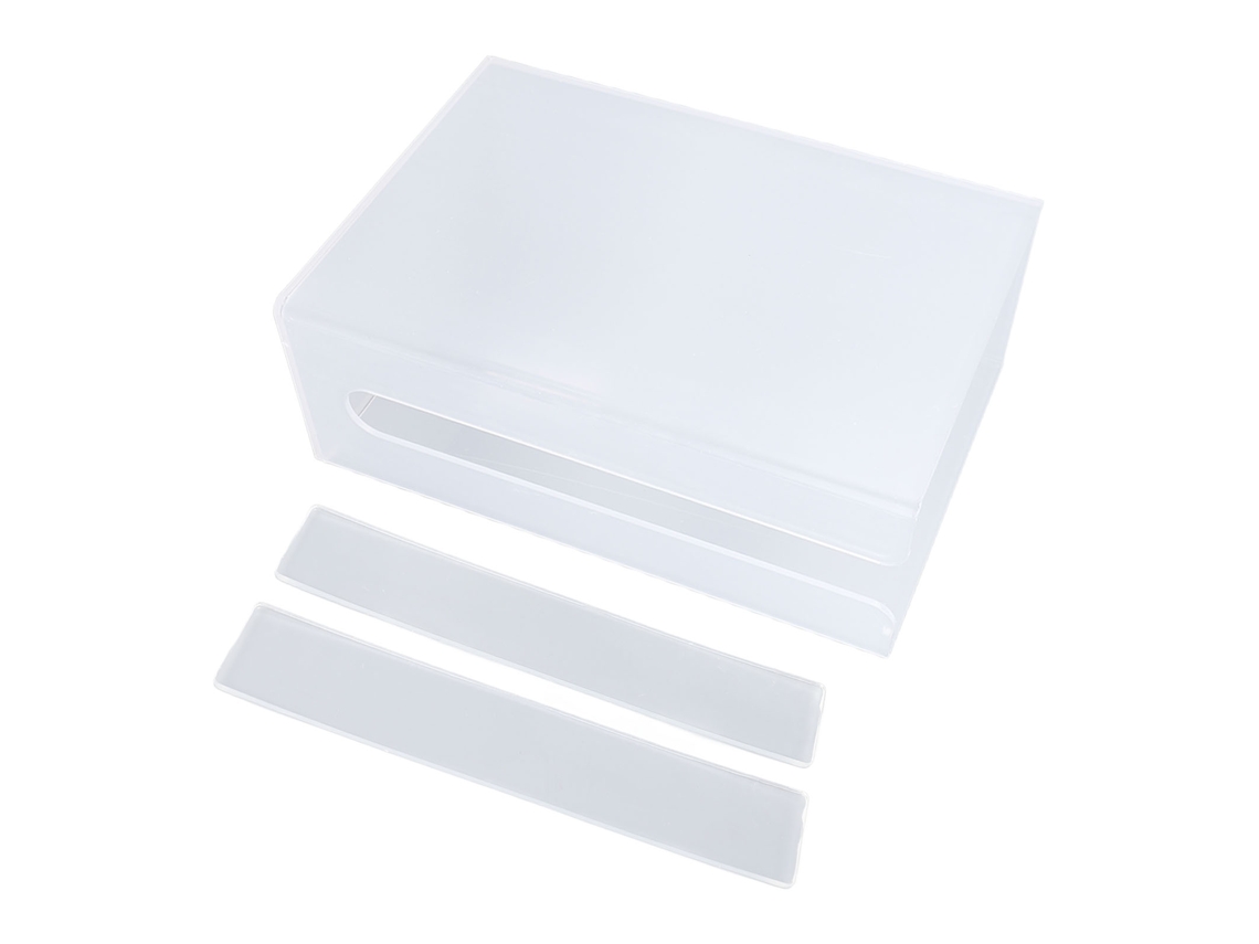 Caja de pañuelos transparente para colgar en la pared, de acrílico transparente, para el hogar, hotel, baño, cocina, color blanco L