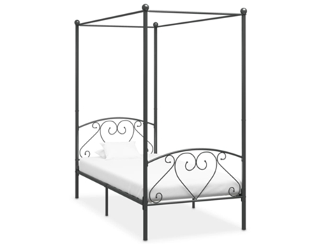 MAISON EXCLUSIVE Estructura de cama con dosel 100X200 cm metal gris