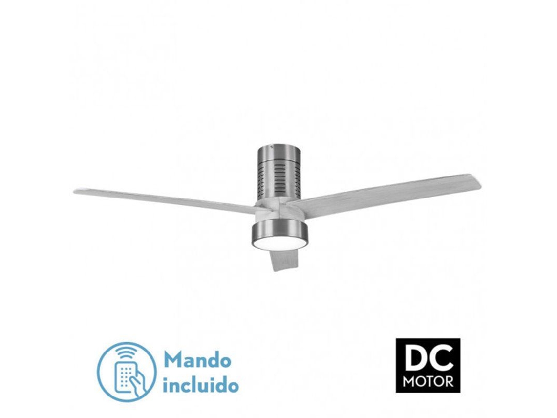 Ventilador Dc Teo 24w 2950lm Niquel 3Asp Gris 32x139d 3000-4000-6000k con mando, Memoria Y Temporizador FABRILAMP