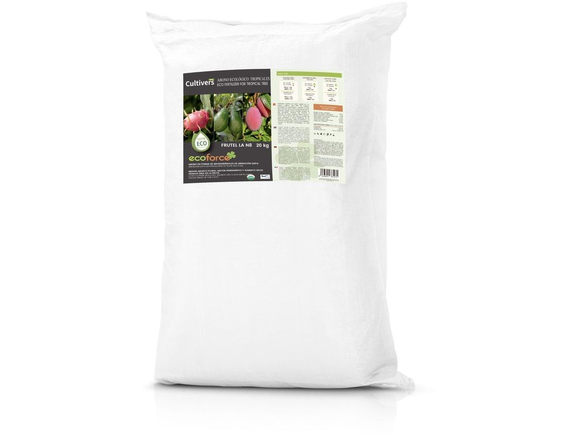 CULTIVERS Abono árboles Tropicales Ecológico 20 kg Fertilizante para Aguacate, Mango, Litchi, Pitahaya, Papaya y Guayaba. 100% Natural