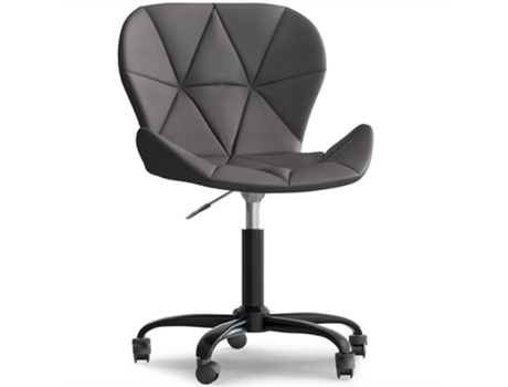 Silla de Oficina con Ruedas Silla de Oficina Giratoria Tapizada en Piel Sintética Estructura Negra Wito ICONIK INTERIOR 47cm