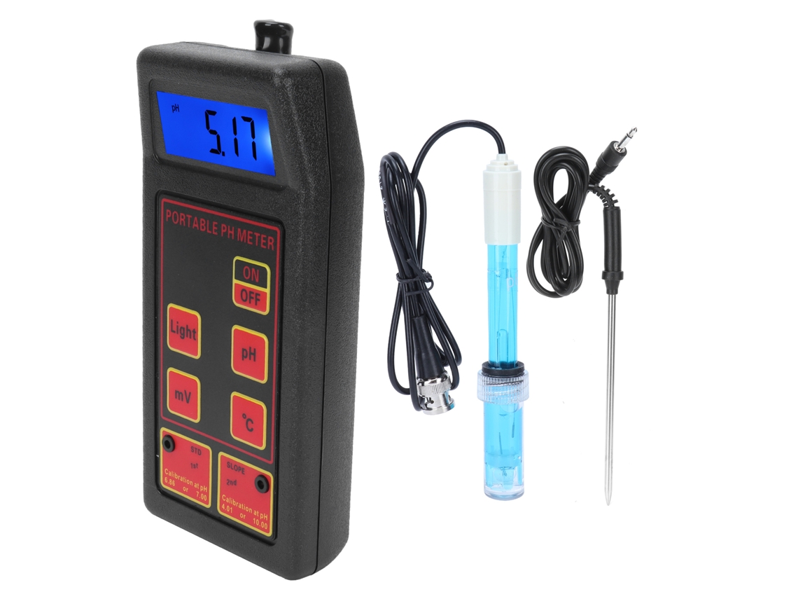 Probador de calidad del agua (medición de pH y temperatura)