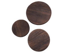3pcs Suporte De Planta De Madeira Maciça Redondo Para Vasos E Velas Aromáticas Moderno